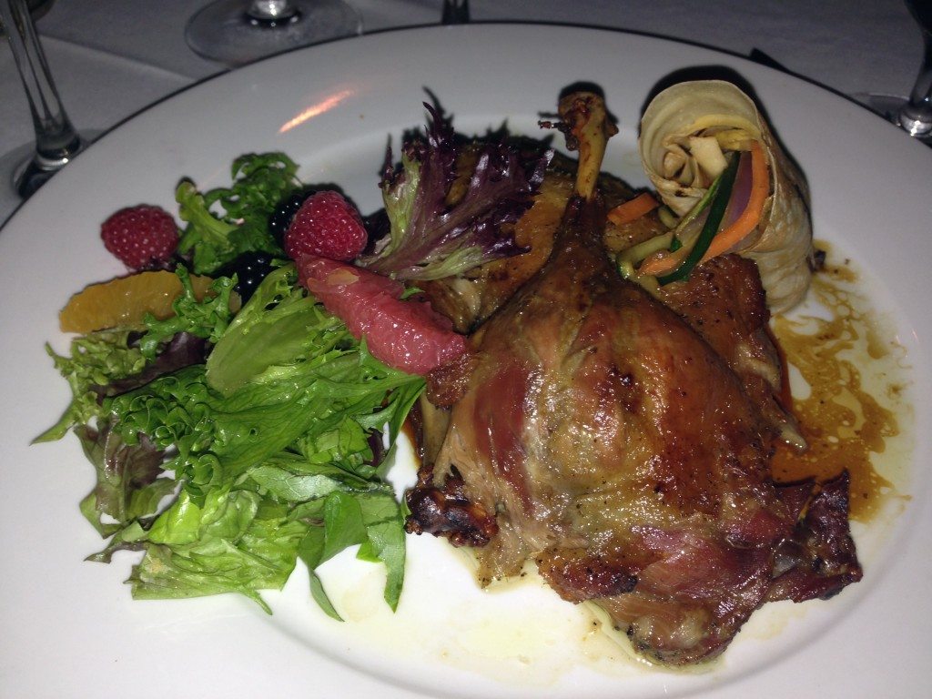 And my other favorite dish at the Pink House: crispy duck with vegetable crepes.