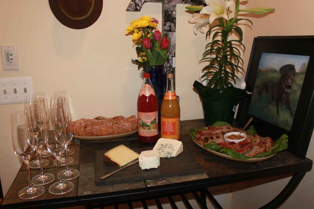 Appetizers!  Bread, terrine and a lovely cheese selection! 