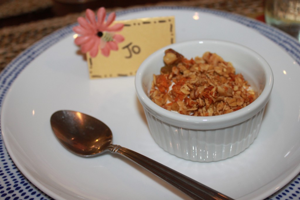 1st course: Greek yogurt with honey and carrot cake granola