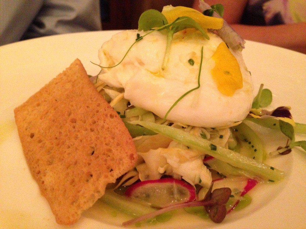 Burrata of buffalo mozzarella with heirloom tomatoes, artichokes and pesto at Fiola Mare.  Best mozzarella I've ever had!