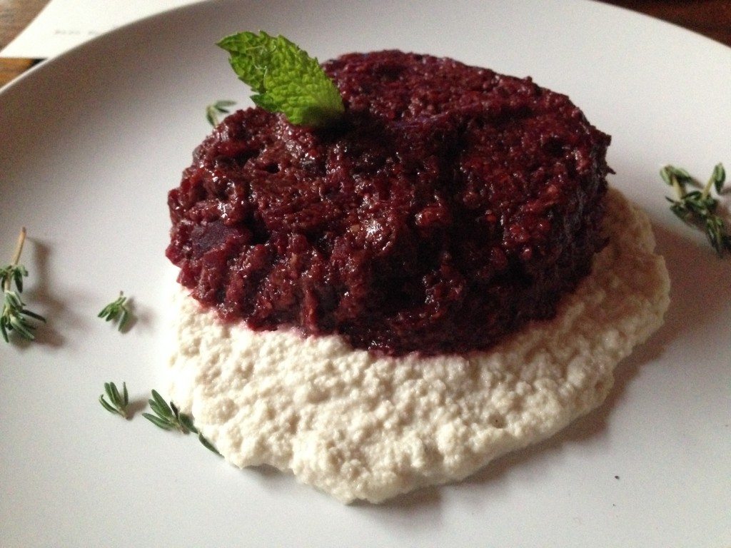 Portobello Mushroom and Beet Tartare with Cashew Cream