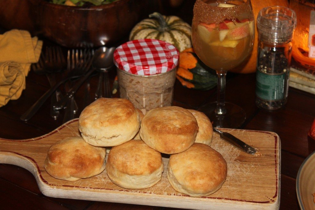Rebekah's fluffy biscuits with homemade apple butter.