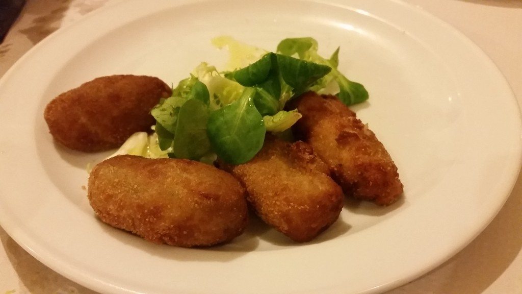 We had many croquettes, but I thought these seafood ones in Arcos were the best!