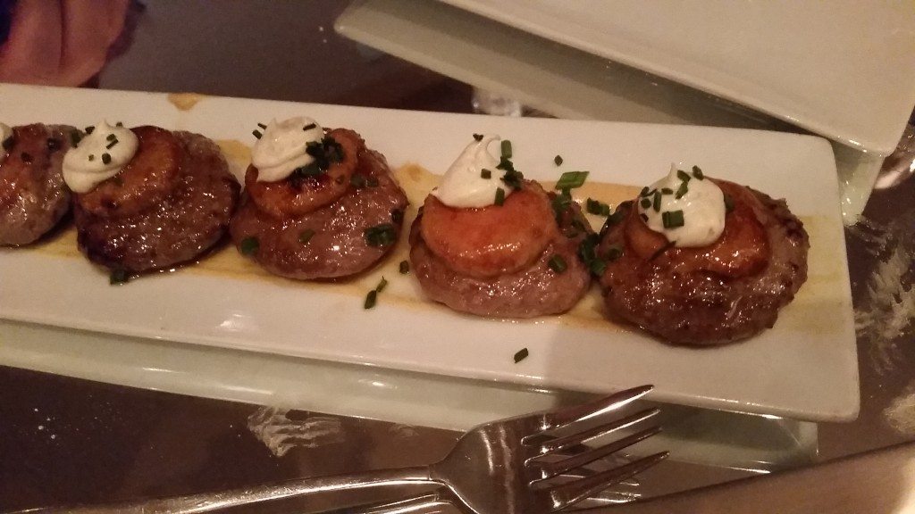 Sliders with caramelized foie gras and truffle mousse at La Cabrera.