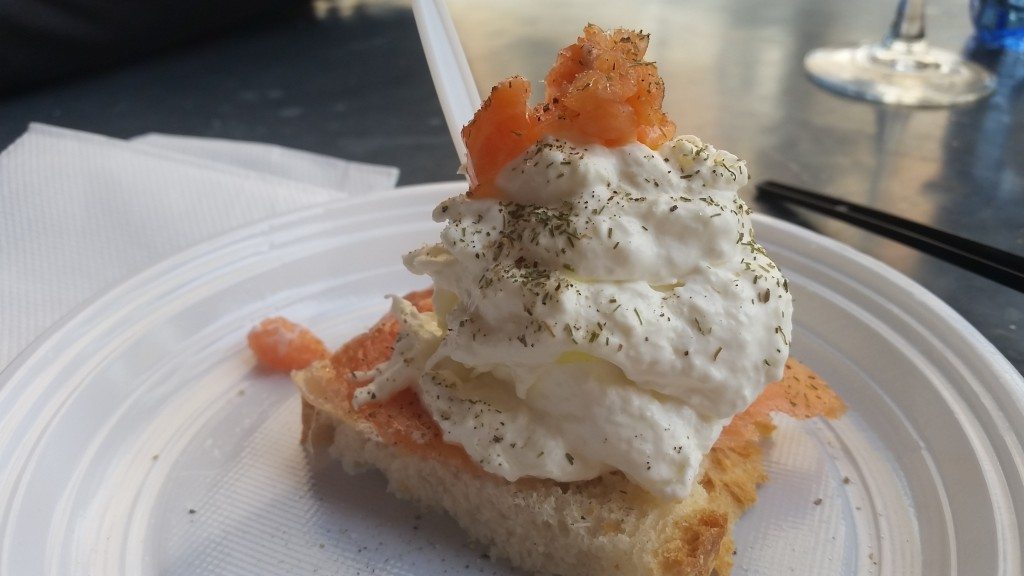 Burrata with smoked salmon