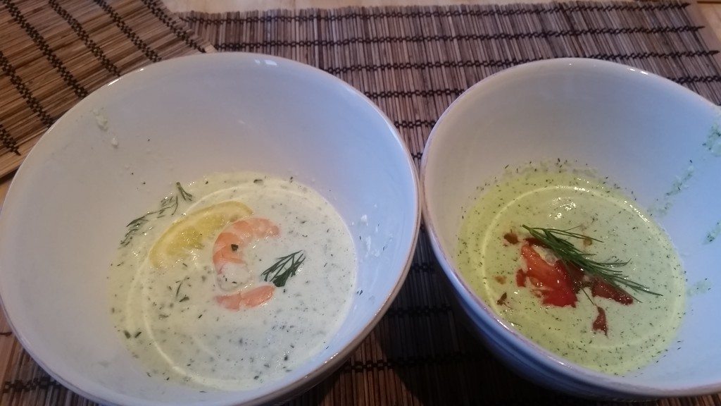 Two types of cucumber yogurt soup!