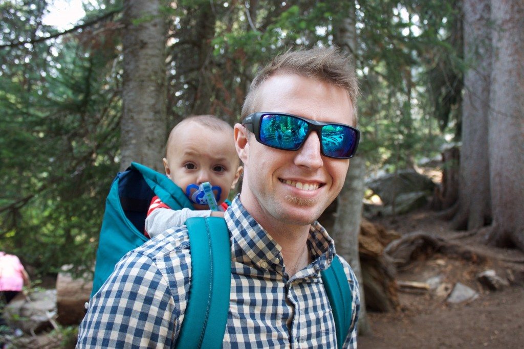 Courtney's got a little hiking buddy.