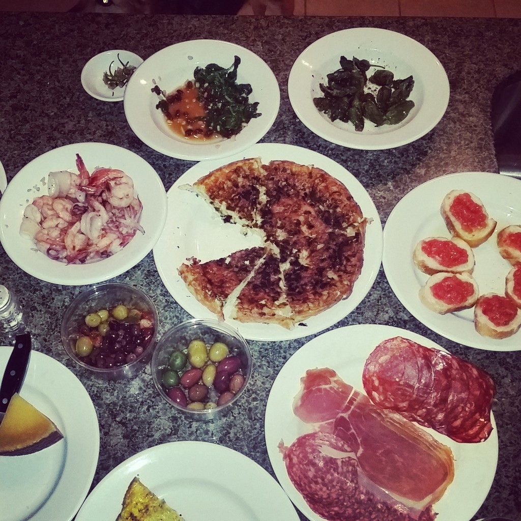 The resulting tapas feast!