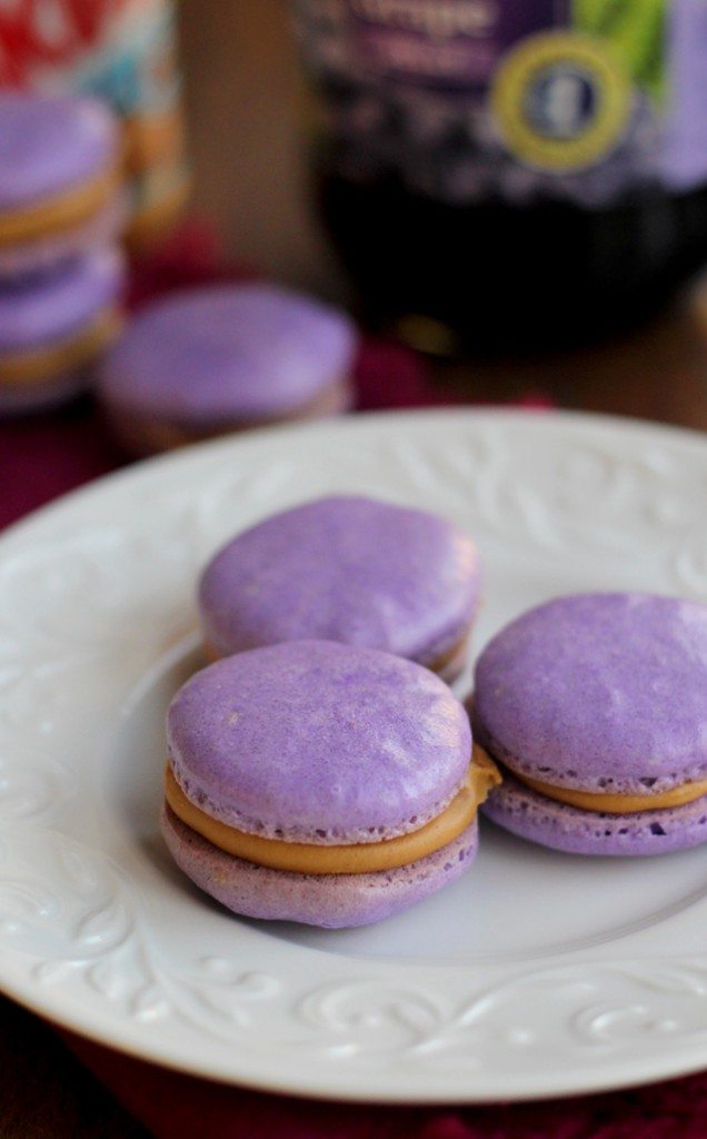 Joanne's Dreamy PB&J Macarons. Photo credit, recipe credit and all other credit to Eat's Well With Others!