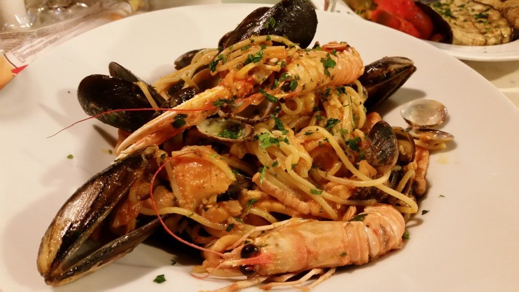 Fantastic spaghetti allo scoglio. The noodles were so fresh and absorbed the seafood flavors. Grateful to Vickie's painting teacher for recommending Taverna San Trovaso!
