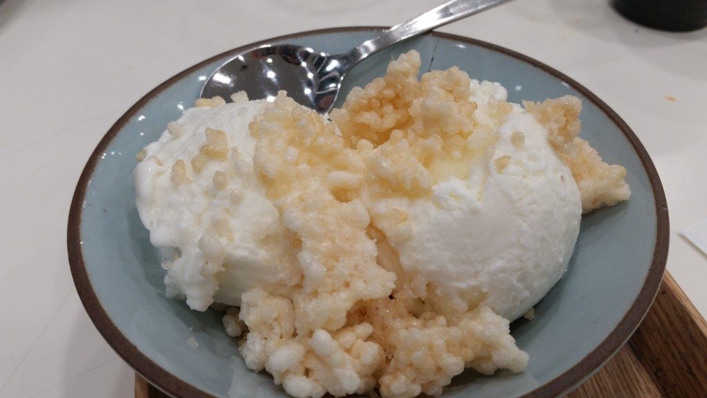 Gelato with crisped rice in the Korean pavillion. This was delicious - it tasted just like a rice crispy treat!