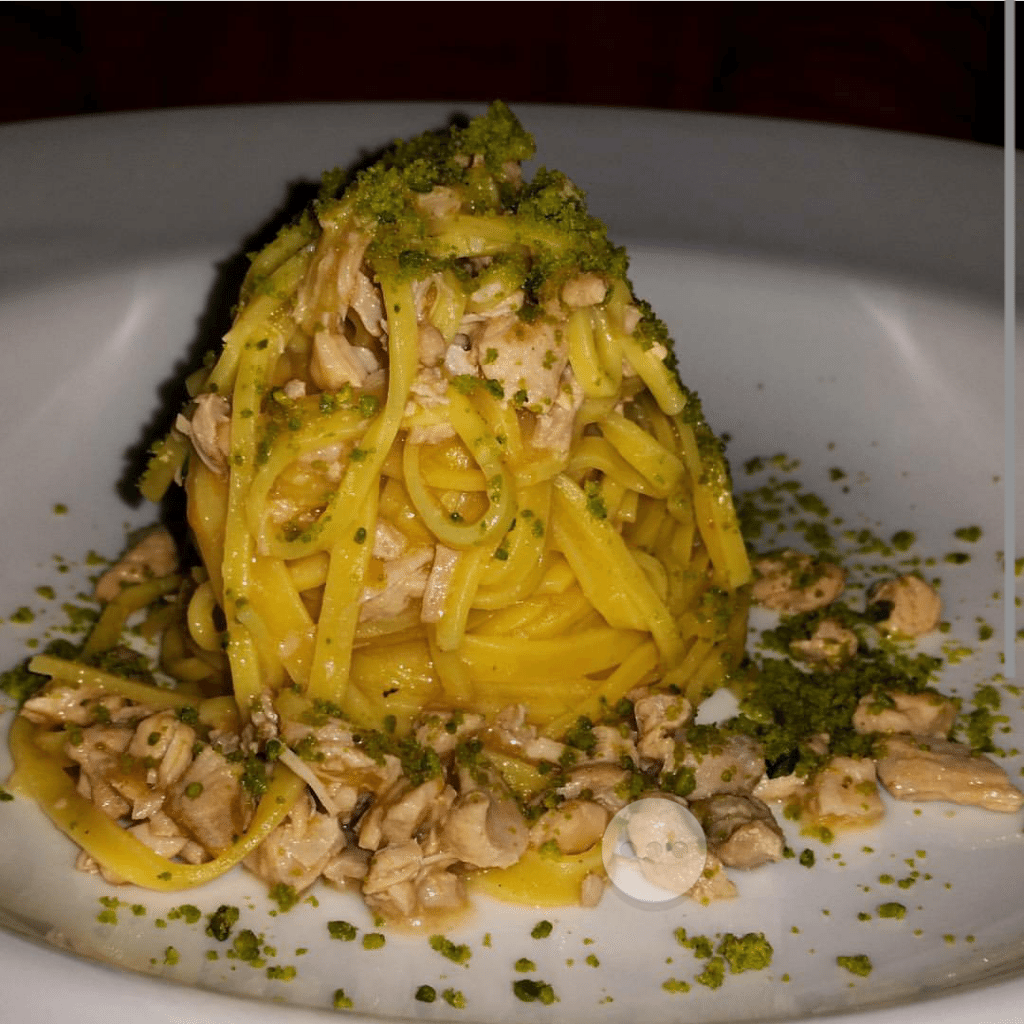 Another awesome homemade pasta with rabbit and pistachio.