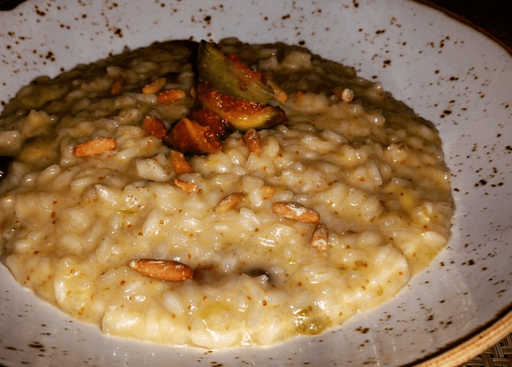 Fig and pine nut risotto.