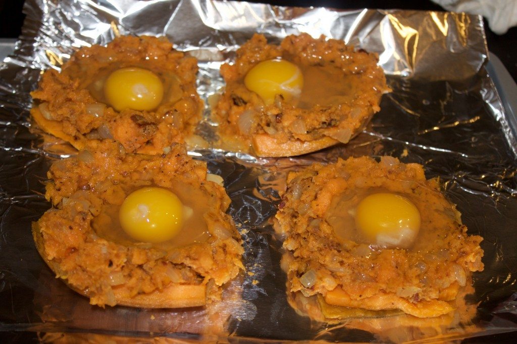 As you can see, my eggs ran over a bit.  You really need to make sure there's a divot with walls all around.