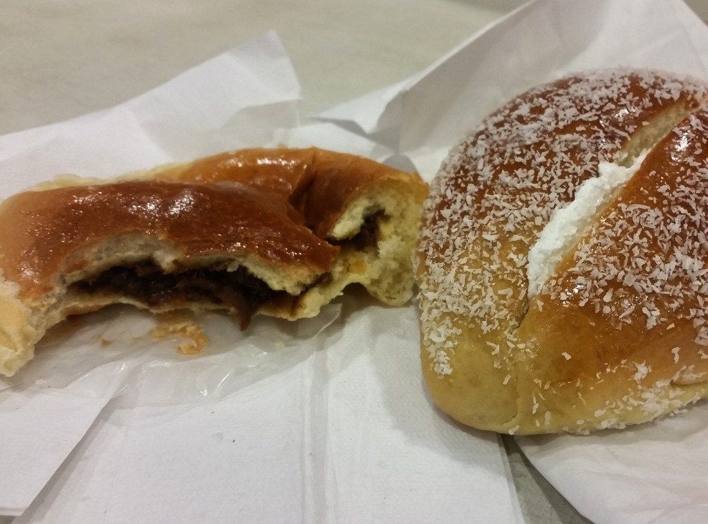 Pork bun and coconut cream bun